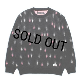トップス WACKO MARIA DIAMOND MOHAIR KNIT WACKO MARIA/DIAMOND HEAVY MOHAIR KNIT SWEATER(BLACK
