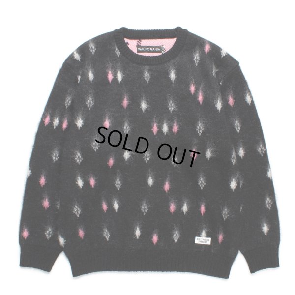 画像1: WACKO MARIA/DIAMOND HEAVY MOHAIR KNIT SWEATER（BLACK）［ダイヤモンドヘビーモヘアセーター-24秋冬］