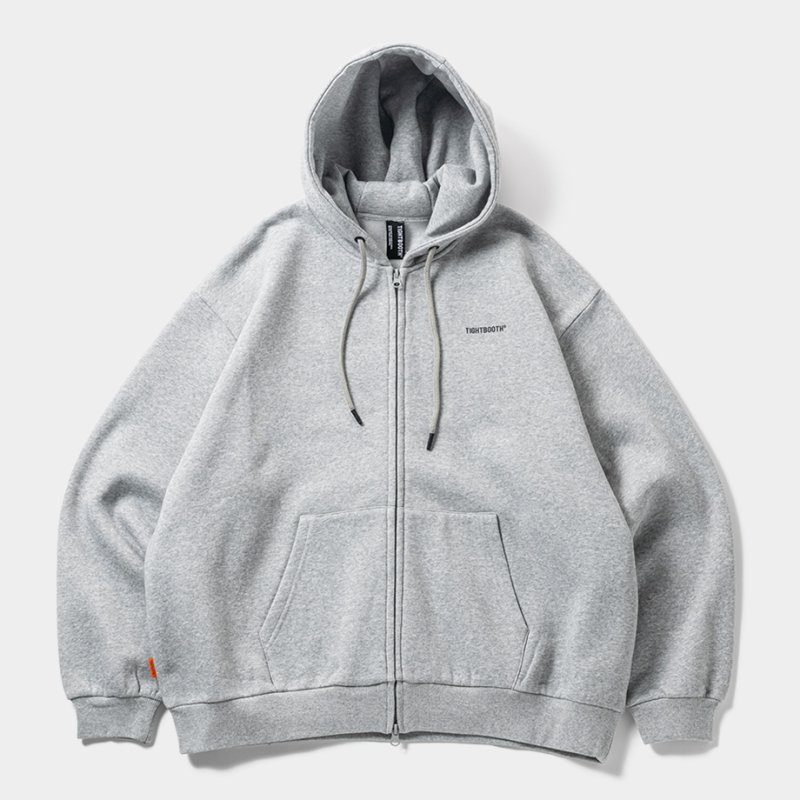 画像1: 【30%OFF】TIGHTBOOTH/LOGO ZIP HOODED SWEAT SHIRT（Grey）［ジップアップフーディー-24秋冬］