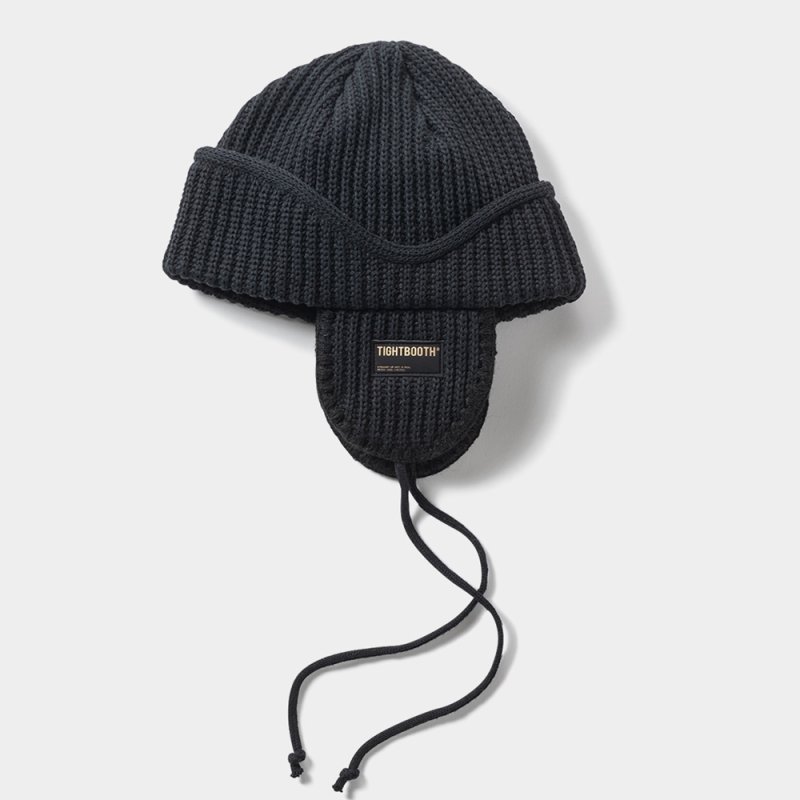 画像1: TIGHTBOOTH/FLIGHT BEANIE（Black）［フライトビーニー-24秋冬］