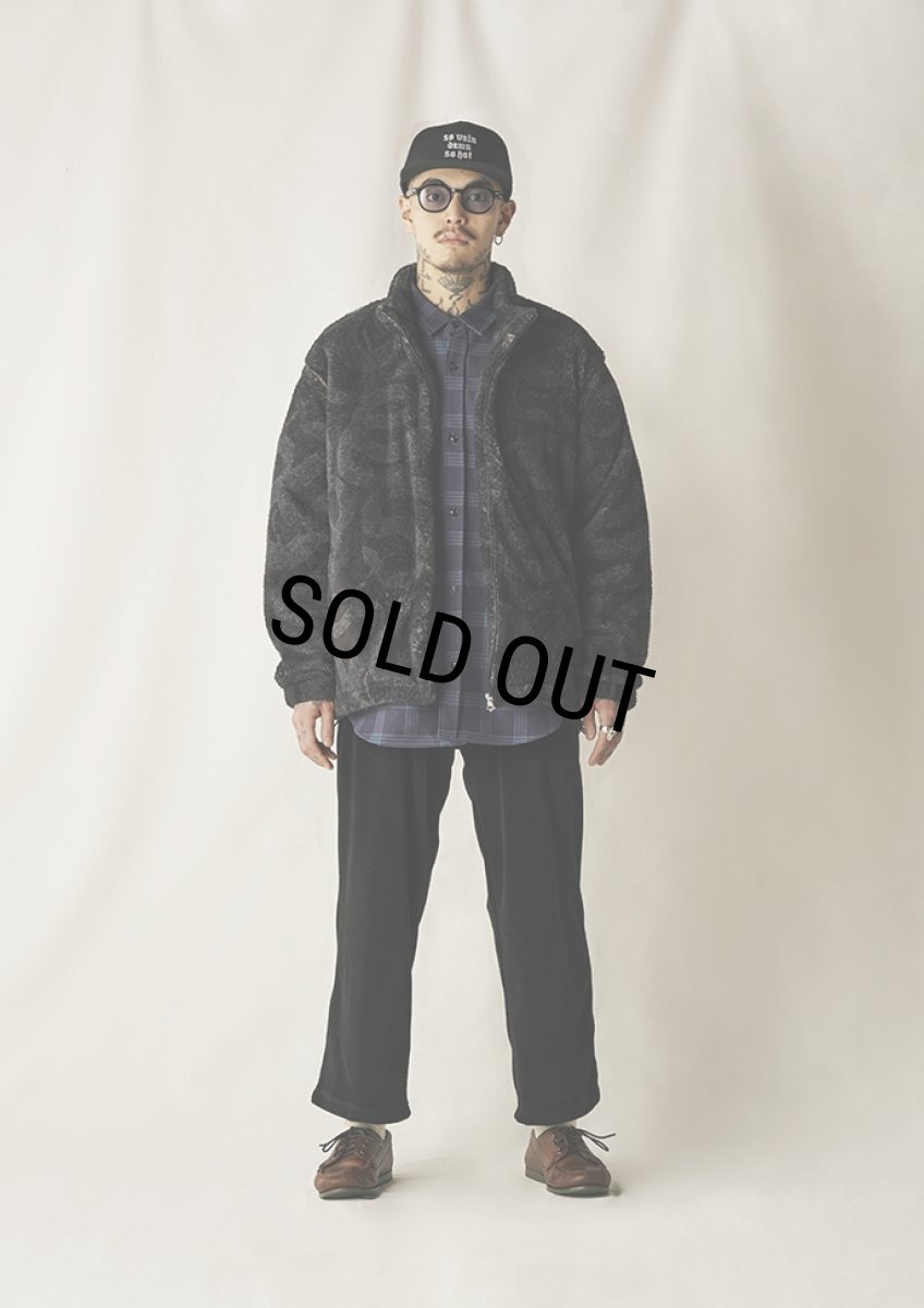 画像8: 【40%OFF】CALEE/NYLON RIP FLEECE TRACK TYPE JACKET ＜SNAKE PATTERN＞（BLACK/CHARCOAL）［フリーストラックタイプJKT-24秋冬］ (8)