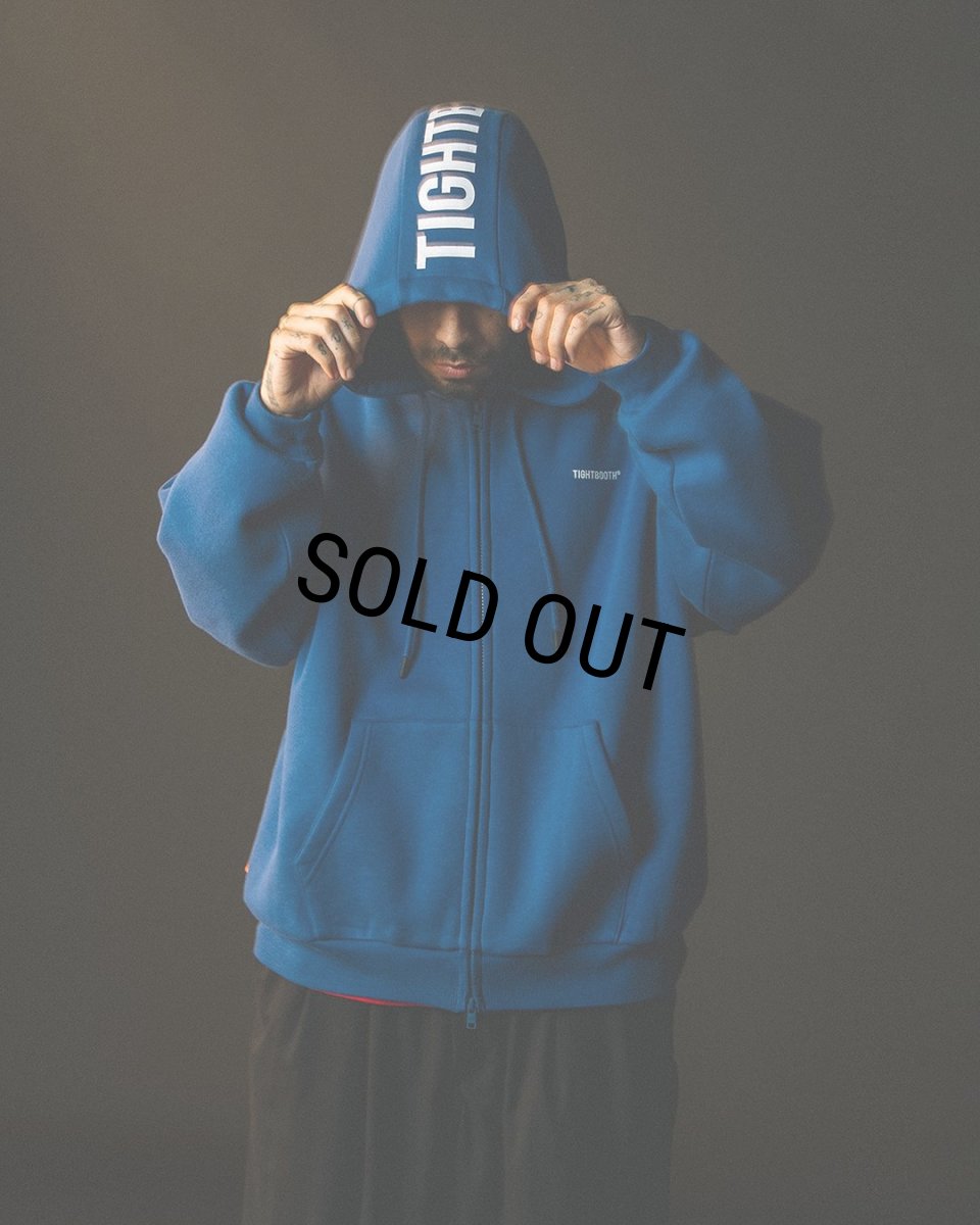 画像3: 【30%OFF】TIGHTBOOTH/LOGO ZIP HOODED SWEAT SHIRT（Grey）［ジップアップフーディー-24秋冬］ (3)