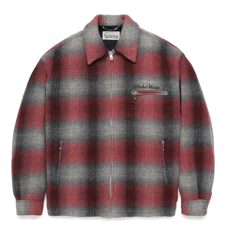 画像1: WACKO MARIA/WOOL CHECK 50'S JACKET（RED）［ウールチェック50'S JKT-24秋冬］
