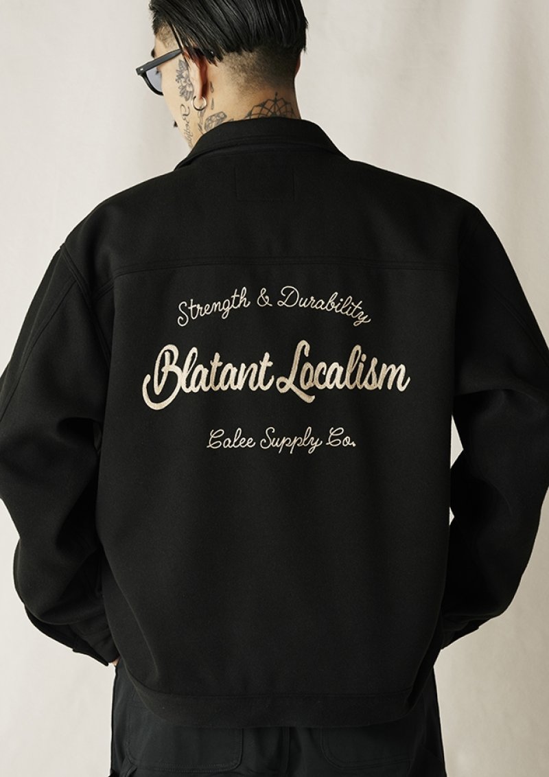 画像3: CALEE/PE MELTON SWINGTOP ＜BLATANT LOCALISM＞（BLACK）［PEメルトンスウィングトップ-24秋冬］