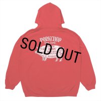 PORKCHOP/PORK BACK HOODIE（RED）［プルオーバーパーカー-24秋冬］