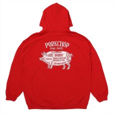 画像1: PORKCHOP/PORK BACK HOODIE（RED）［プルオーバーパーカー-24秋冬］ (1)