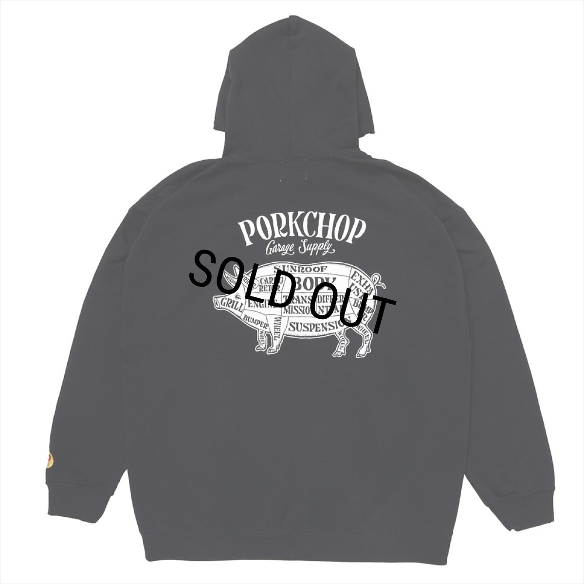画像1: PORKCHOP/PORK BACK HOODIE（BLACK）［プルオーバーパーカー-24秋冬］ (1)