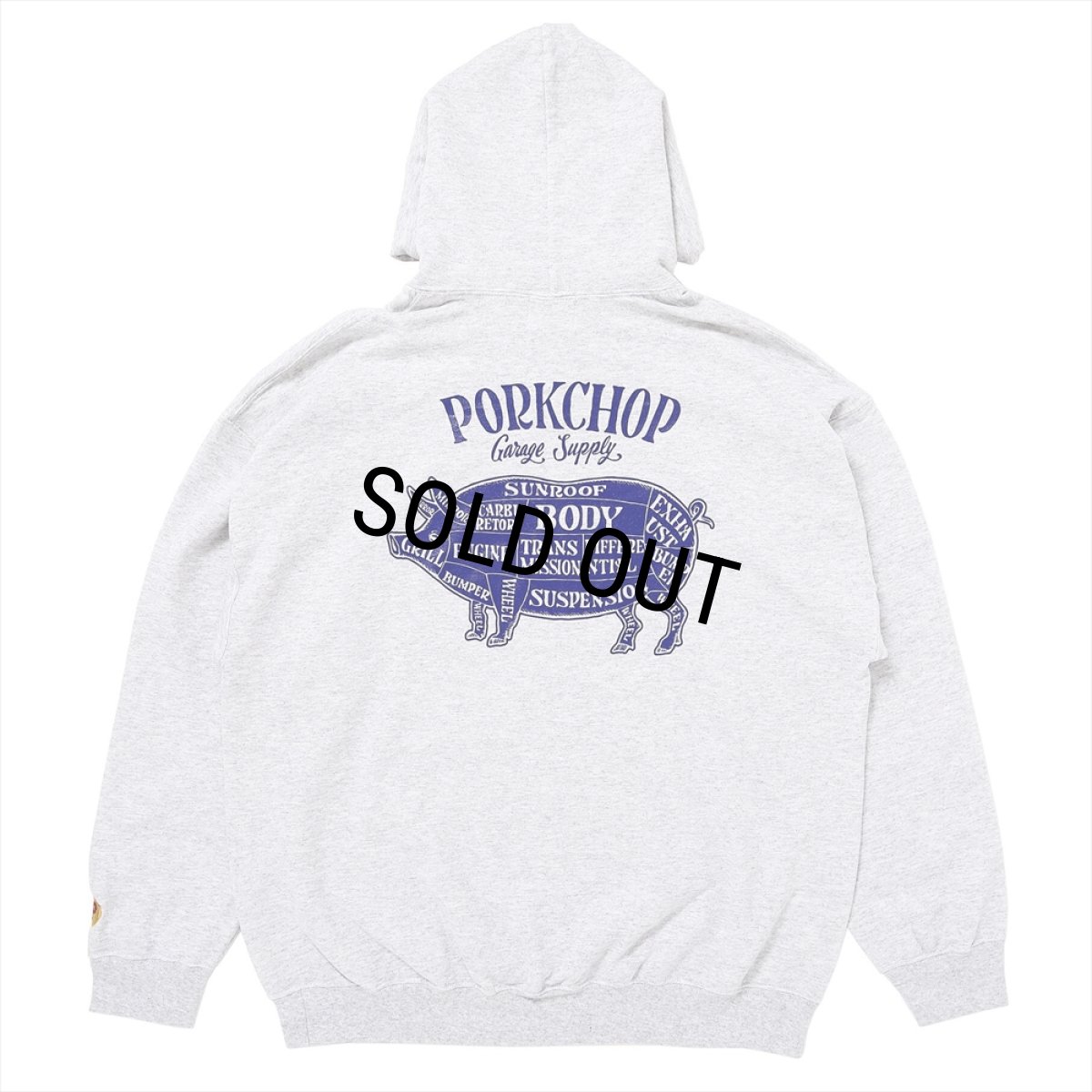 画像1: PORKCHOP/PORK BACK HOODIE（ASH）［プルオーバーパーカー-24秋冬］ (1)