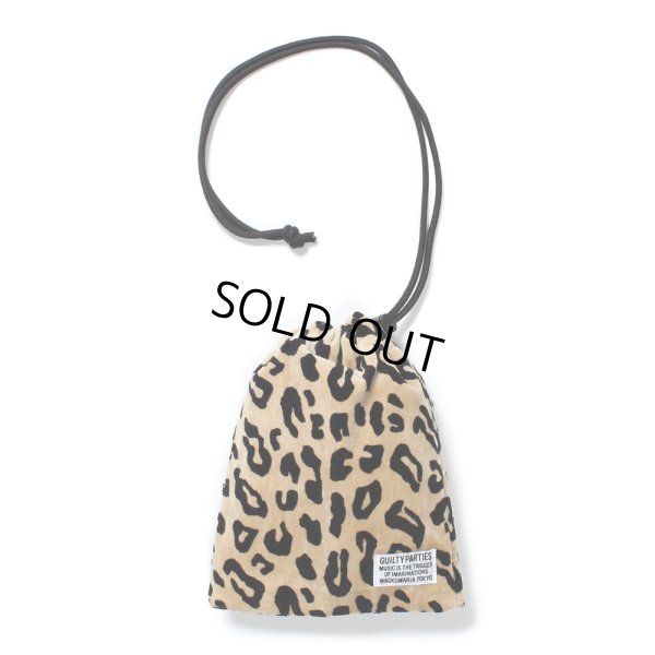 画像1: WACKO MARIA/DRAWSTRING BAG（LEOPARD VELVET）［ドローストリングバッグ-24秋冬］