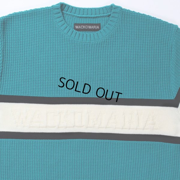画像2: WACKO MARIA/LOGO JACQUARD KNIT SWEATER（GREEN）［ロゴジャガードセーター-24秋冬］