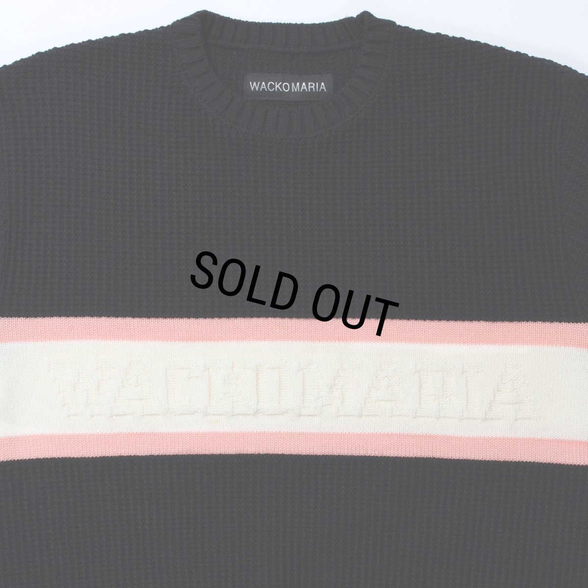 画像2: WACKO MARIA/LOGO JACQUARD KNIT SWEATER（BLACK）［ロゴジャガードセーター-24秋冬］ (2)