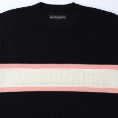 画像2: WACKO MARIA/LOGO JACQUARD KNIT SWEATER（BLACK）［ロゴジャガードセーター-24秋冬］ (2)