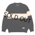 WACKO MARIA/LOGO JACQUARD KNIT SWEATER（BLACK）［ロゴジャガードセーター-24秋冬］