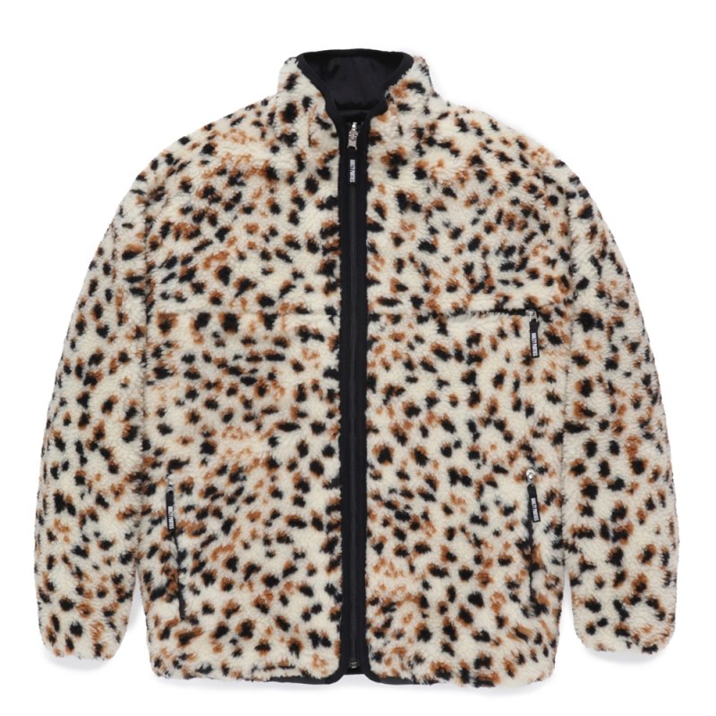 画像1: WACKO MARIA/REVERSIBLE LEOPARD BOA FLEECE JACKET（WHITE）［リバーシブルレオパードボアフリースJKT-24秋冬］