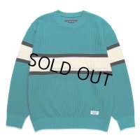 WACKO MARIA/LOGO JACQUARD KNIT SWEATER（GREEN）［ロゴジャガードセーター-24秋冬］