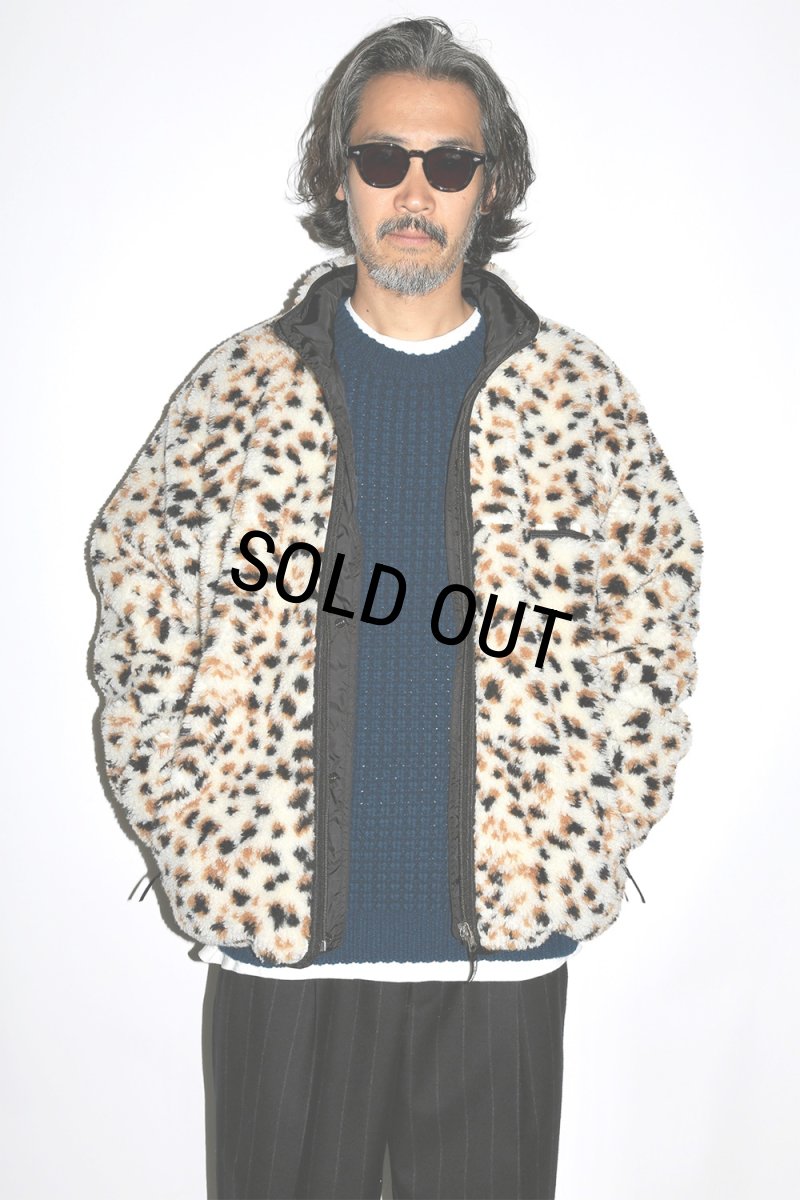 画像3: WACKO MARIA/REVERSIBLE LEOPARD BOA FLEECE JACKET（GRAY）［リバーシブルレオパードボアフリースJKT-24秋冬］ (3)