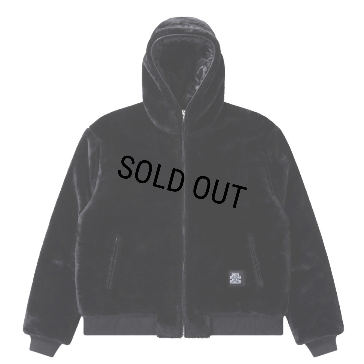 画像1: BlackEyePatch/MOHAIR FAUX FUR HODDED JACKET(BLACK) (1)