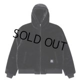 BlackEyePatch/MOHAIR FAUX FUR HODDED JACKET（BLACK）