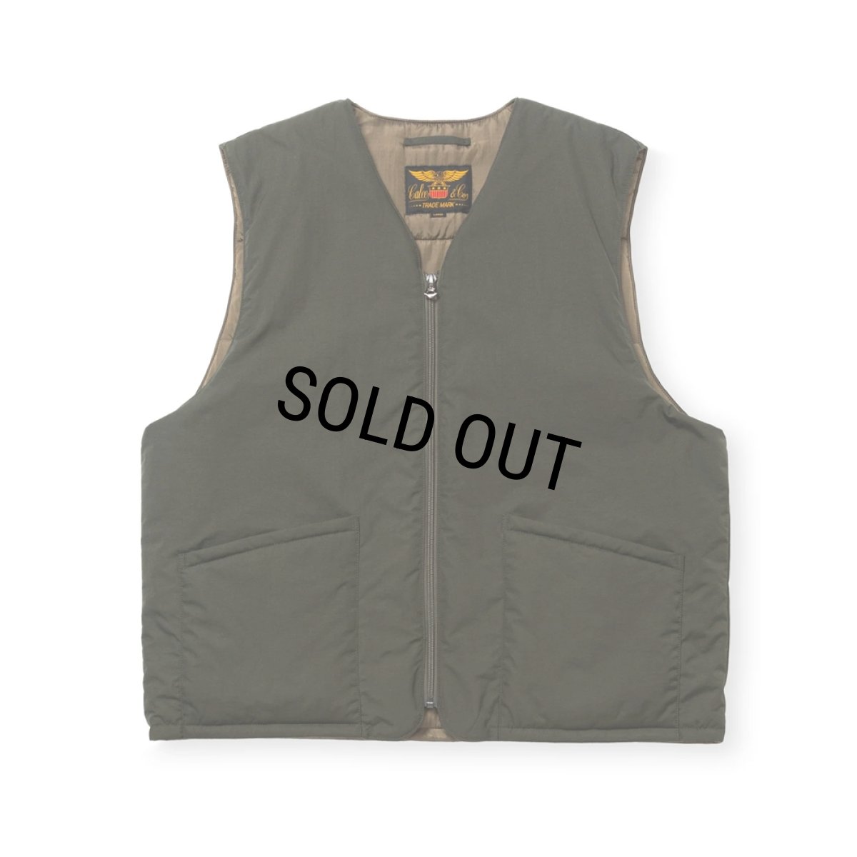 画像1: 【30％OFF】CALEE/TASLAN NYLON PADDED WAIST COAT（DARK OLIVE）［ナイロンパデッドベスト-24秋冬］ (1)