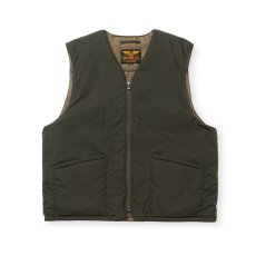 画像1: 【30％OFF】CALEE/TASLAN NYLON PADDED WAIST COAT（DARK OLIVE）［ナイロンパデッドベスト-24秋冬］ (1)