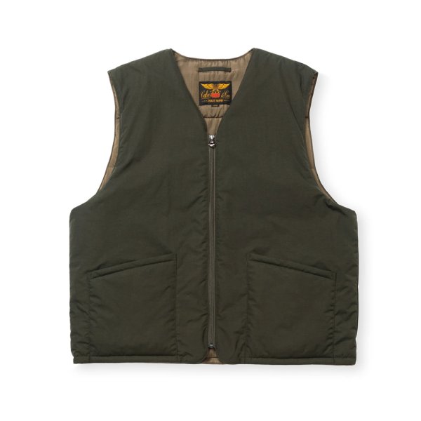 画像1: CALEE/TASLAN NYLON PADDED WAIST COAT（DARK OLIVE）［ナイロンパデッドベスト-24秋冬］