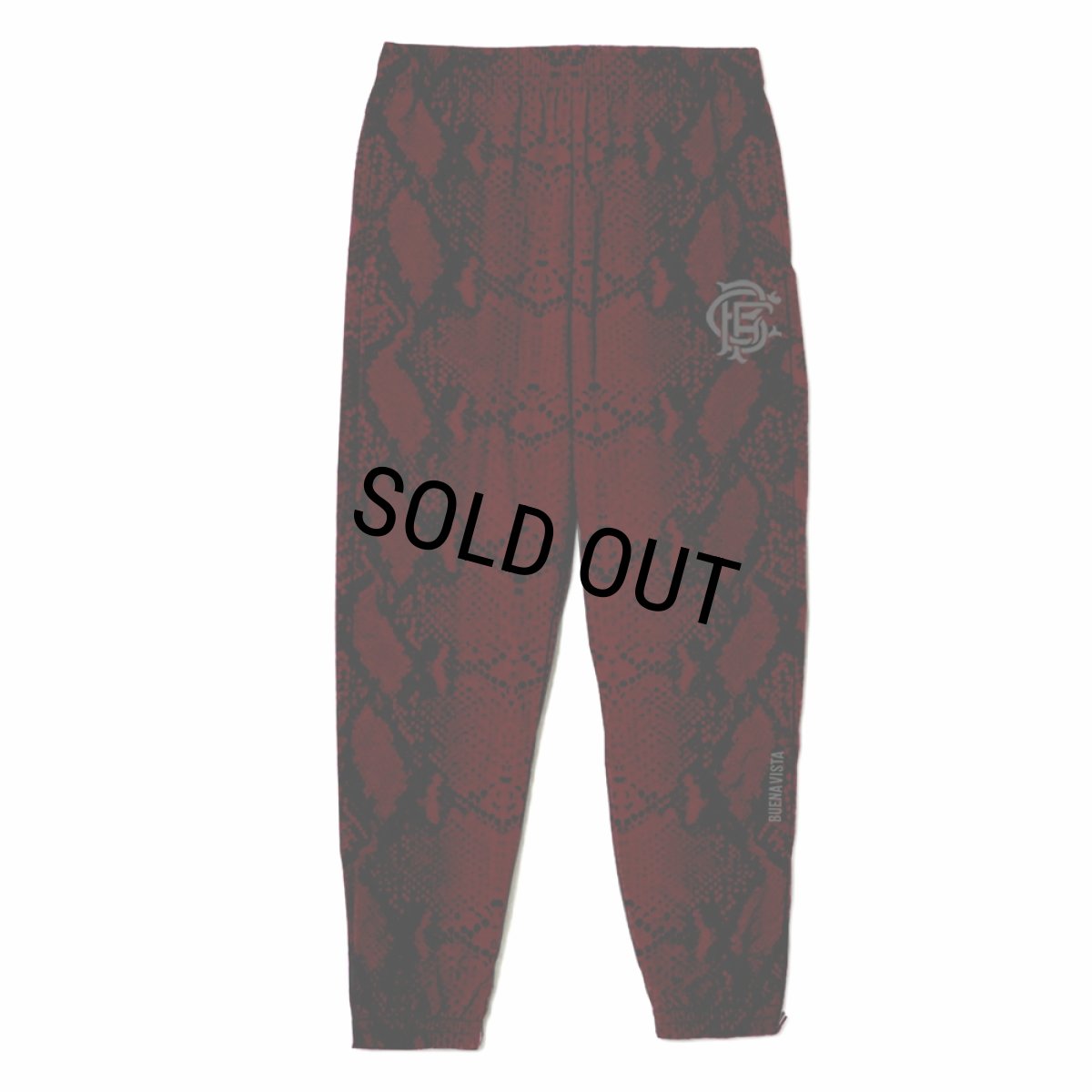 画像1: 【20%OFF】BUENA VISTA/TRAINING PANTS PYTHON（BORDEAUX）［トレーニングパンツパイソン-24秋冬］ (1)