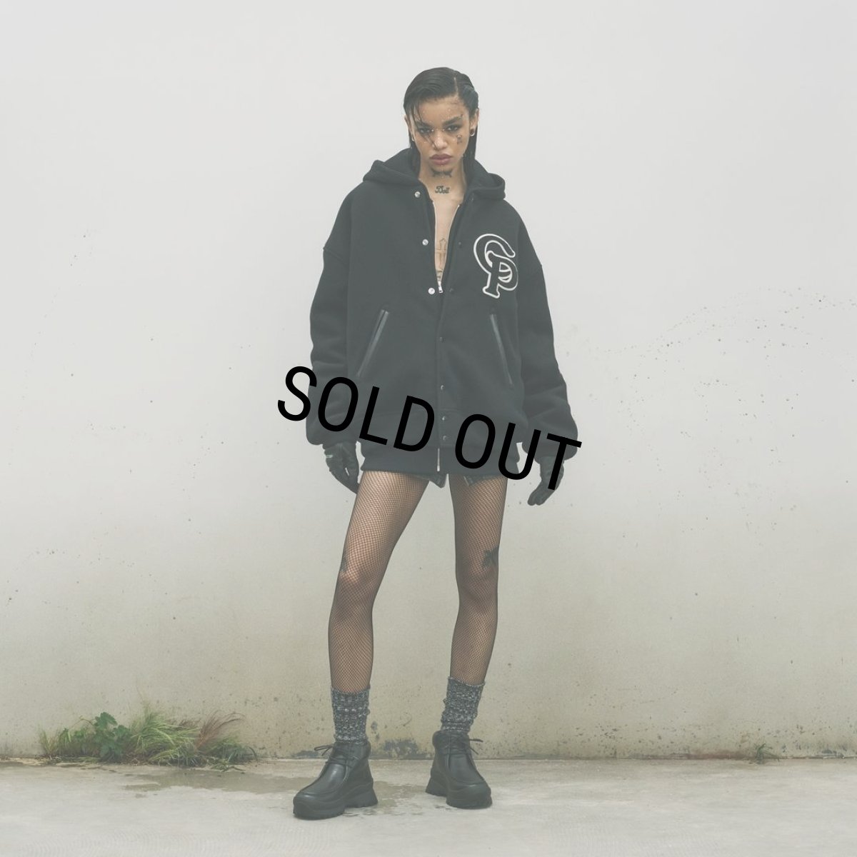 画像5: COOTIE PRODUCTIONS/Wool Mossa Stadium Jacket（Black）［スタジアムJKT-24秋冬］ (5)