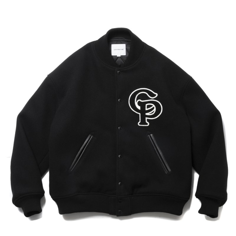 画像1: COOTIE PRODUCTIONS/Wool Mossa Stadium Jacket（Black）［スタジアムJKT-24秋冬］