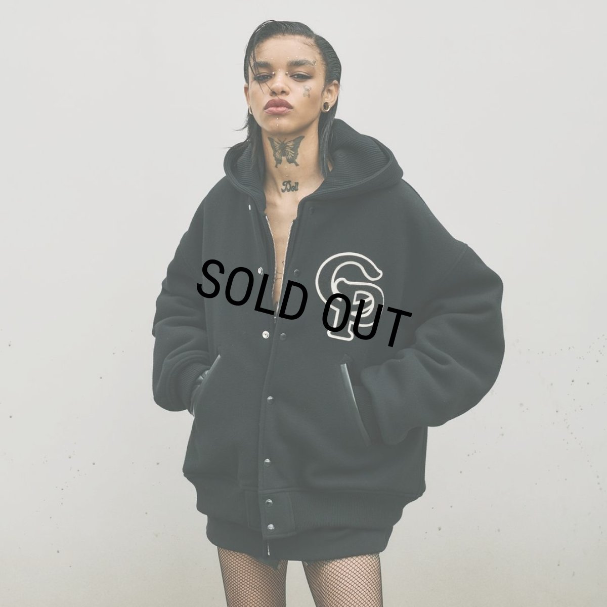 画像6: COOTIE PRODUCTIONS/Wool Mossa Stadium Jacket（Black）［スタジアムJKT-24秋冬］ (6)