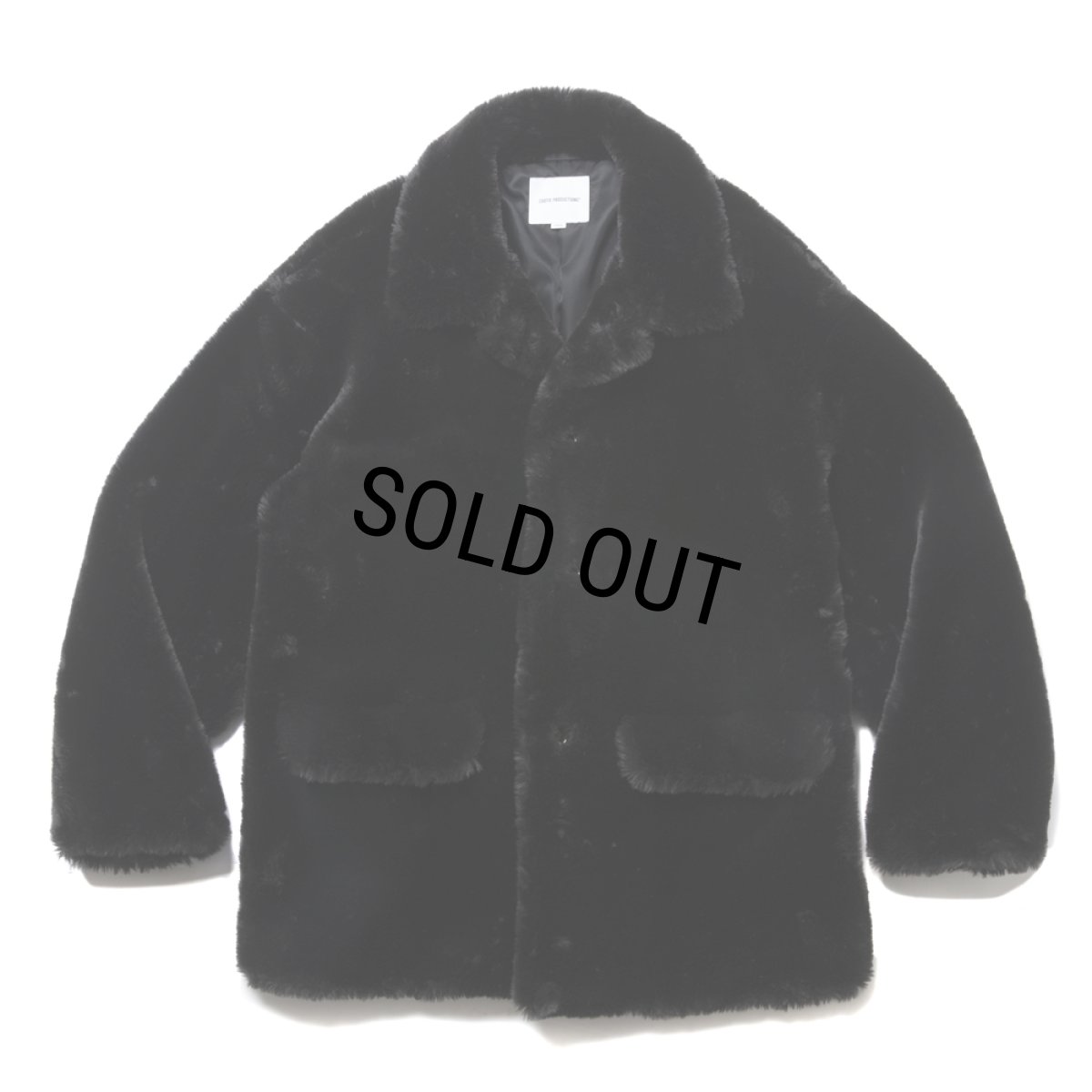 画像1: COOTIE PRODUCTIONS/Faux Fur Car Coat（Black）［フェイクファーカーコート-24秋冬］ (1)