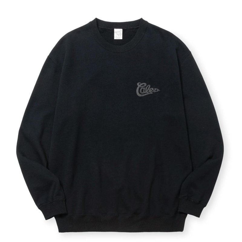 画像1: CALEE/CALEE FOAMING LOGO CREW NECK SW（BLACK）［クルーネックスウェット-24秋冬］