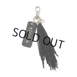 CALEE/LEATHER TASSEL KEY RING（BLACK）［レザータッセルキーリング-24秋冬］