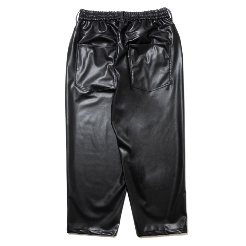 画像2: COOTIE PRODUCTIONS/Faux Leather 5 Pocket Wide Easy Pants（Black）［ビーガンレザーワイドイージーパンツ-24秋冬］