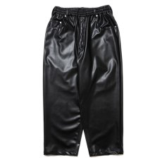 画像1: COOTIE PRODUCTIONS/Faux Leather 5 Pocket Wide Easy Pants（Black）［ビーガンレザーワイドイージーパンツ-24秋冬］ (1)