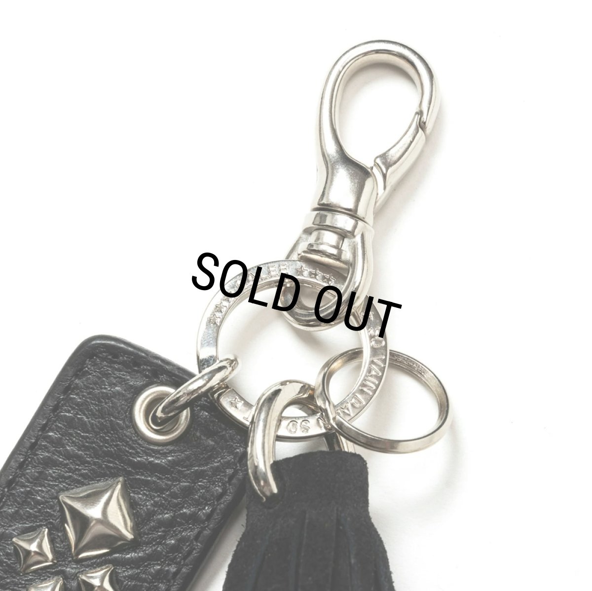 画像2: CALEE/LEATHER TASSEL KEY RING（BLACK）［レザータッセルキーリング-24秋冬］ (2)