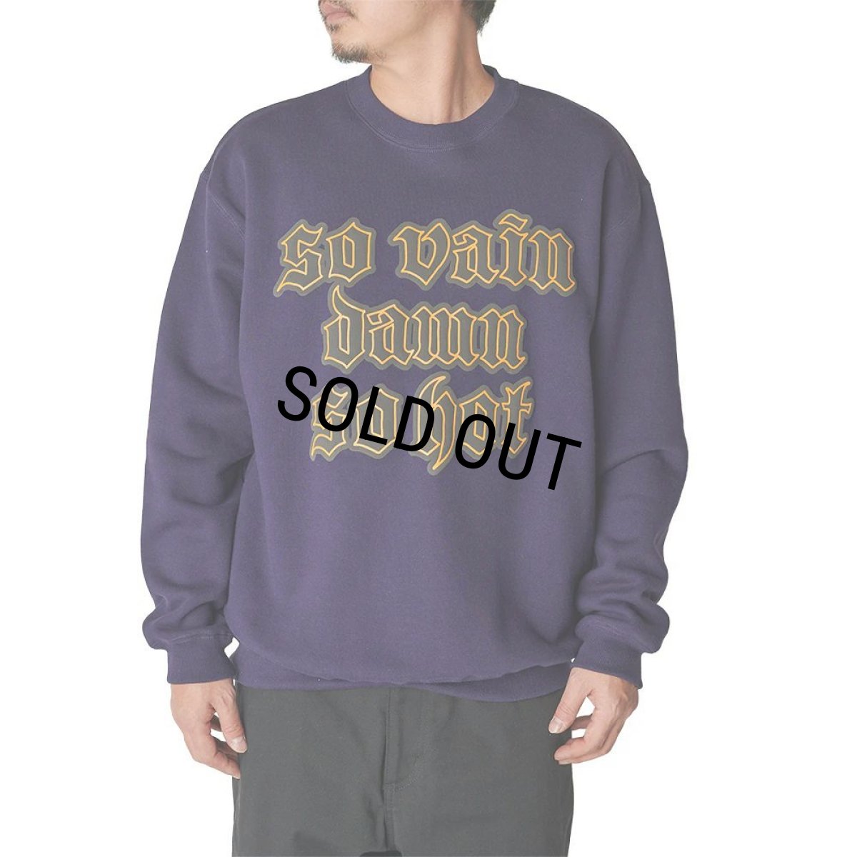 画像2: 【30％OFF】CALEE/"S.V.D.S.H" CREW NECK SW ＜NATURALLY PAINT DESIGN＞（BLACK）［クルーネックスウェット-24秋冬］ (2)