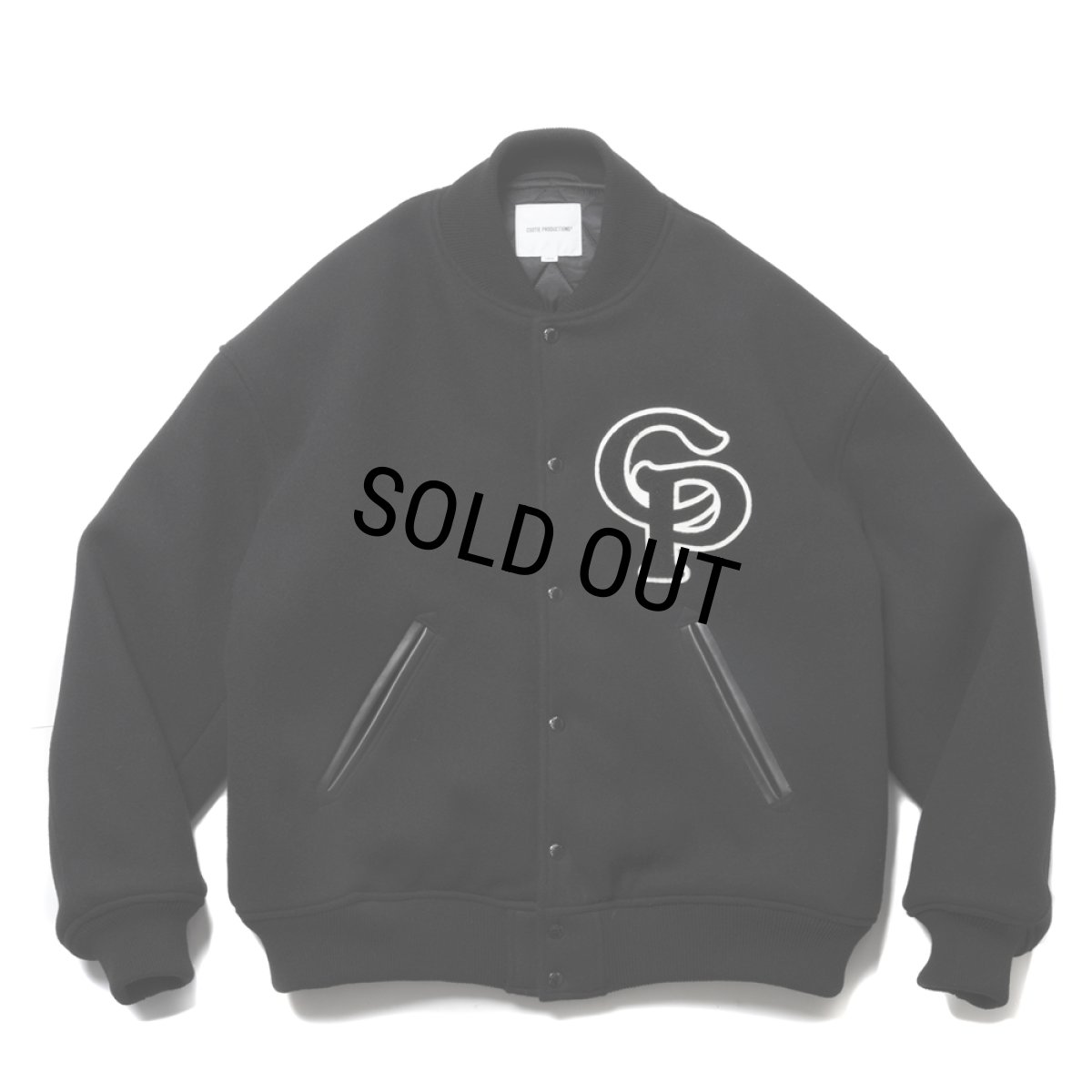 画像1: COOTIE PRODUCTIONS/Wool Mossa Stadium Jacket（Black）［スタジアムJKT-24秋冬］ (1)