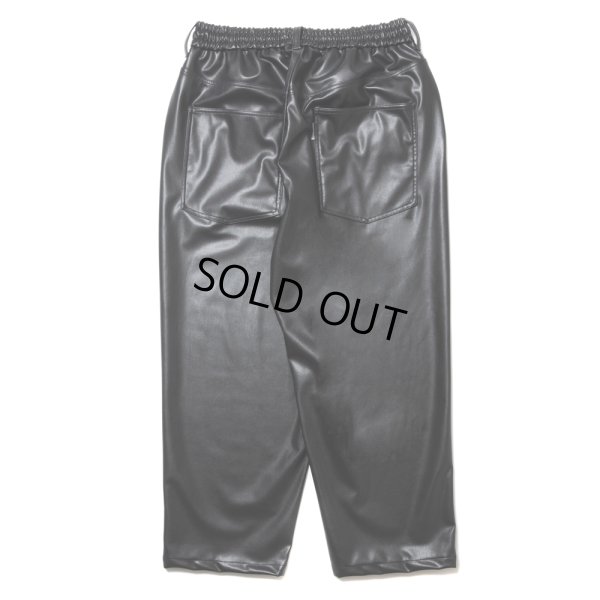 画像2: COOTIE PRODUCTIONS/Faux Leather 5 Pocket Wide Easy Pants（Black）［ビーガンレザーワイドイージーパンツ-24秋冬］