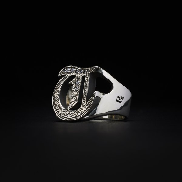 画像1: ANTIDOTE BUYERS CLUB/Engraved Initial Ring（Silver）