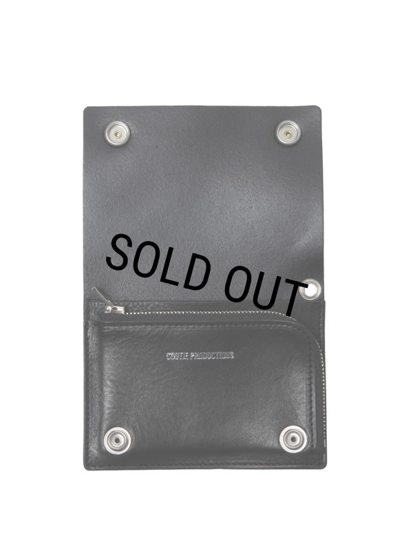 COOTIE PRODUCTIONS/Leather Trucker Wallet（Black）［レザー