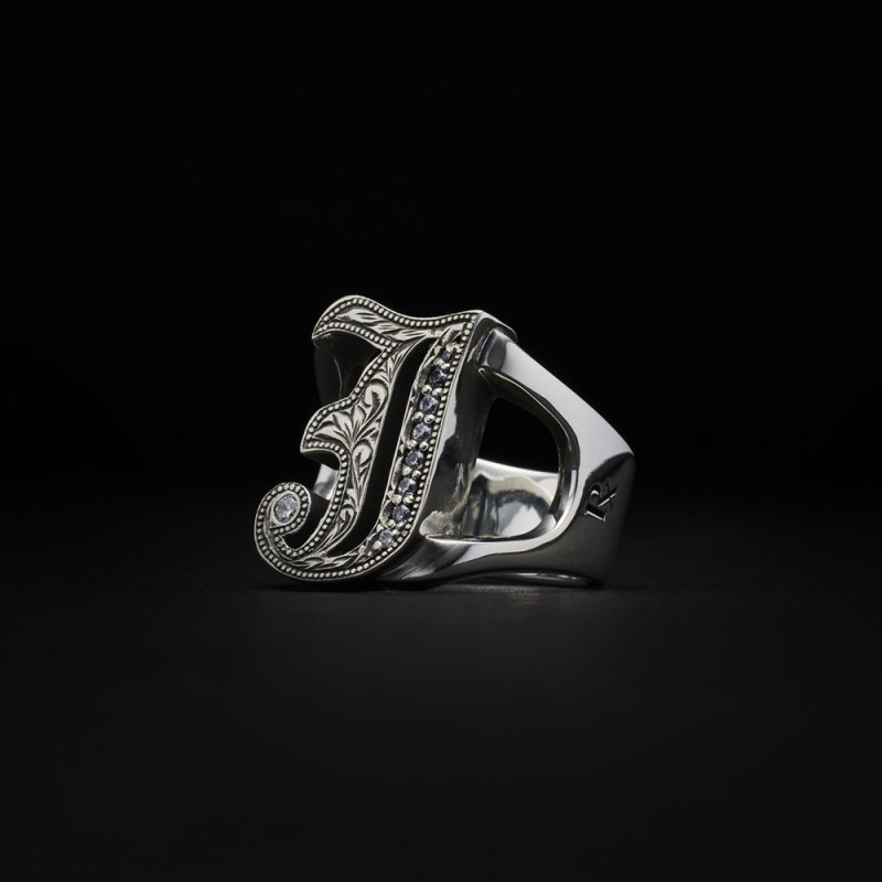 画像1: ANTIDOTE BUYERS CLUB/Engraved Initial Ring（Silver）