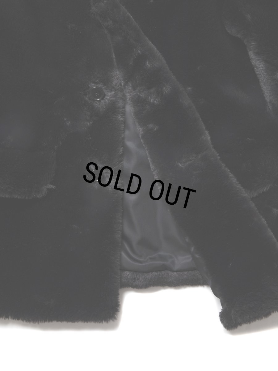 画像4: COOTIE PRODUCTIONS/Faux Fur Car Coat（Black）［フェイクファーカーコート-24秋冬］ (4)
