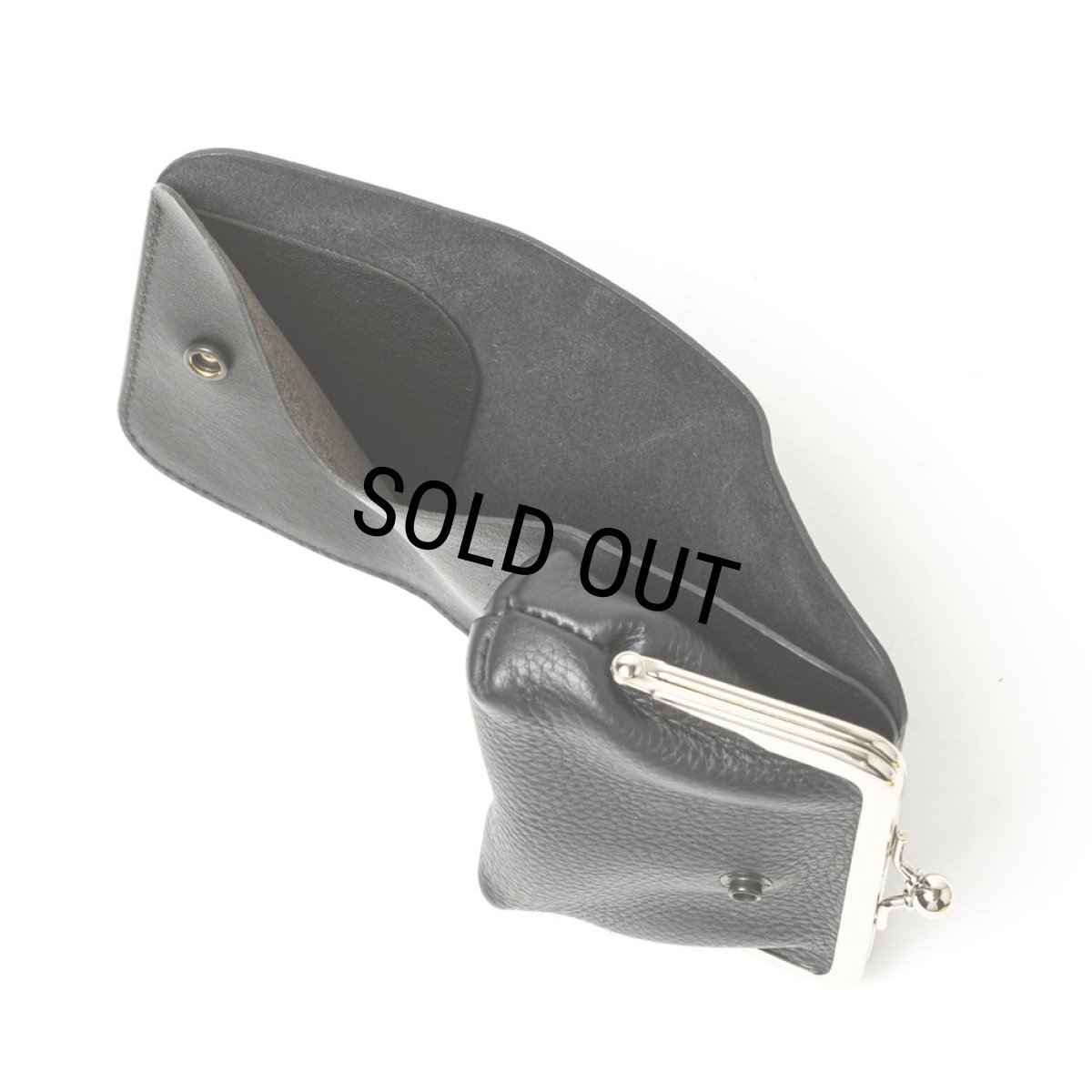 画像5: CALEE/STUDS LEATHER INTERNAL FLEX FRAME TYPE MULTI WALLET（BLACK）［マルチウォレット-24秋冬］ (5)