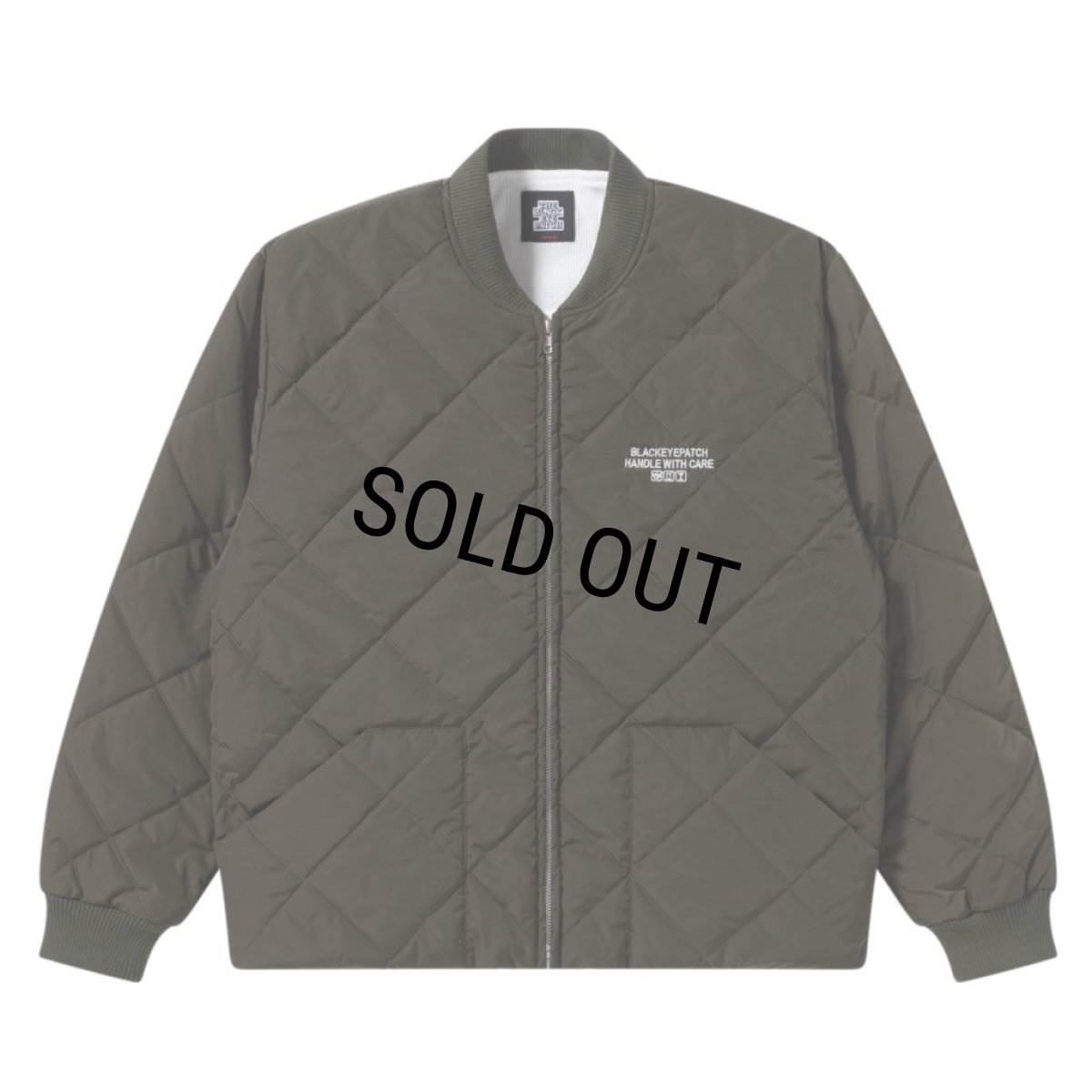 画像2: BlackEyePatch/HWC LABEL EMBROIDERED QUILTED JACKET(OLIVE) (2)