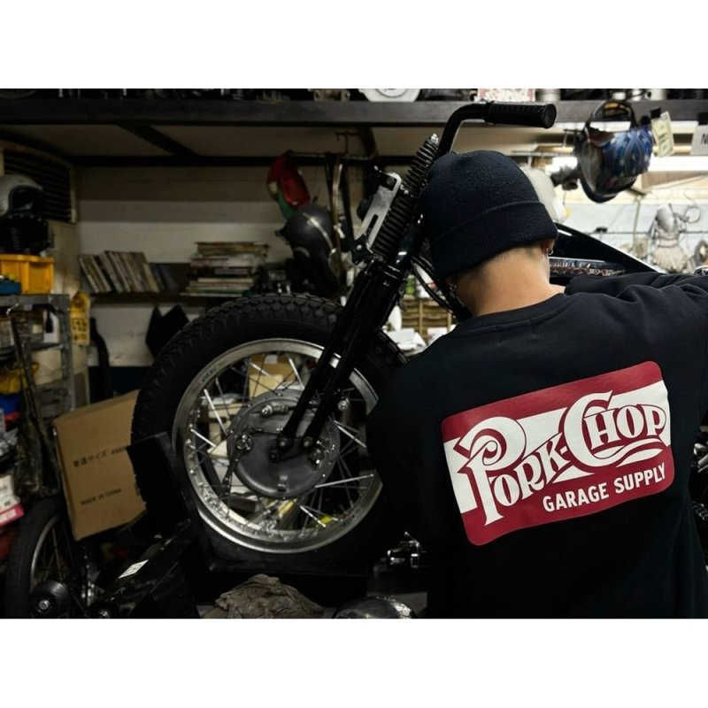 画像3: PORKCHOP/SQUARE LOGO SWEAT（BLACK）［クルーネックスウェット-24秋冬］