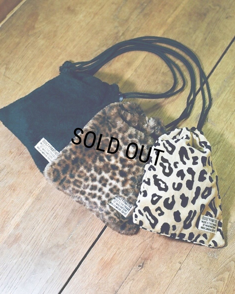 画像2: WACKO MARIA/DRAWSTRING BAG（LEOPARD VELVET）［ドローストリングバッグ-24秋冬］ (2)