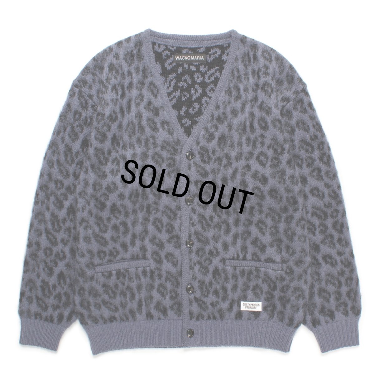 画像1: WACKO MARIA/LEOPARD HEAVY MOHAIR KNIT CARDIGAN（PURPLE）［レオパードヘビーモヘアカーディガン-24秋冬］ (1)