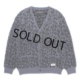 WACKO MARIA/LEOPARD HEAVY MOHAIR KNIT CARDIGAN（PURPLE）［レオパードヘビーモヘアカーディガン-24秋冬］