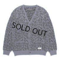 WACKO MARIA/LEOPARD HEAVY MOHAIR KNIT CARDIGAN（PURPLE）［レオパードヘビーモヘアカーディガン-24秋冬］