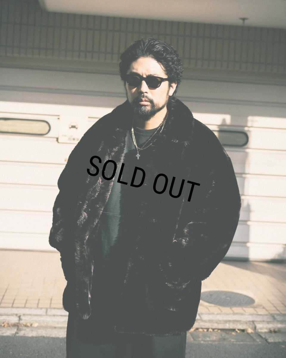 画像6: COOTIE PRODUCTIONS/Faux Fur Car Coat（Black）［フェイクファーカーコート-24秋冬］ (6)